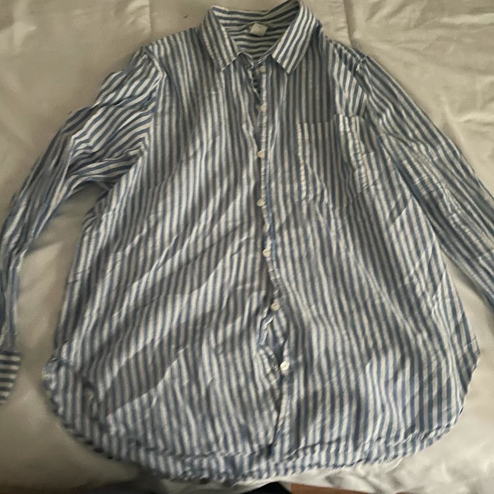 Striped blue  button up
